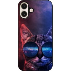 iPhone 16 Plus Case Hülle - Red Blue Cat Glasses
