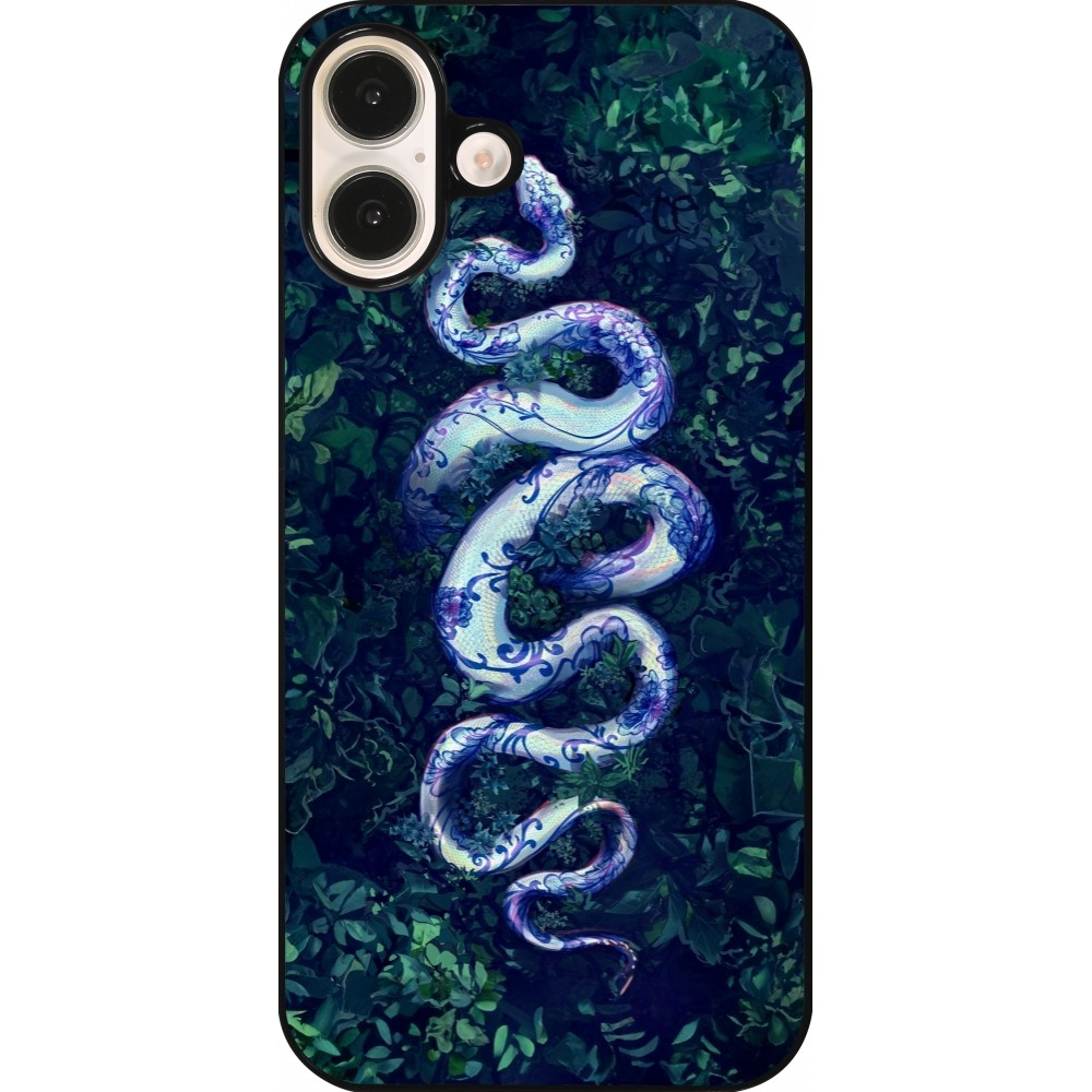 iPhone 16 Plus Case Hülle - Snake Blue Anaconda