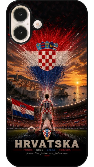 Coque iPhone 16 Plus - Football Croatie splash 2026