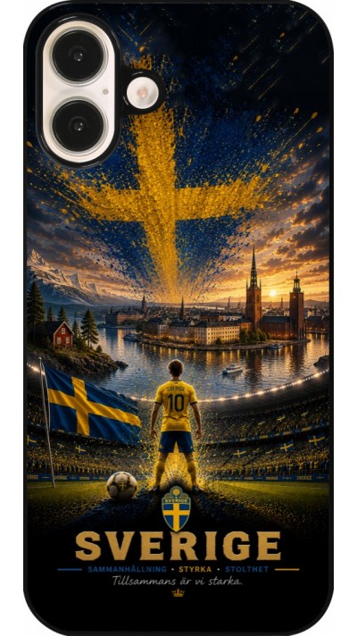 Coque iPhone 16 Plus - Football Suède splash 2026