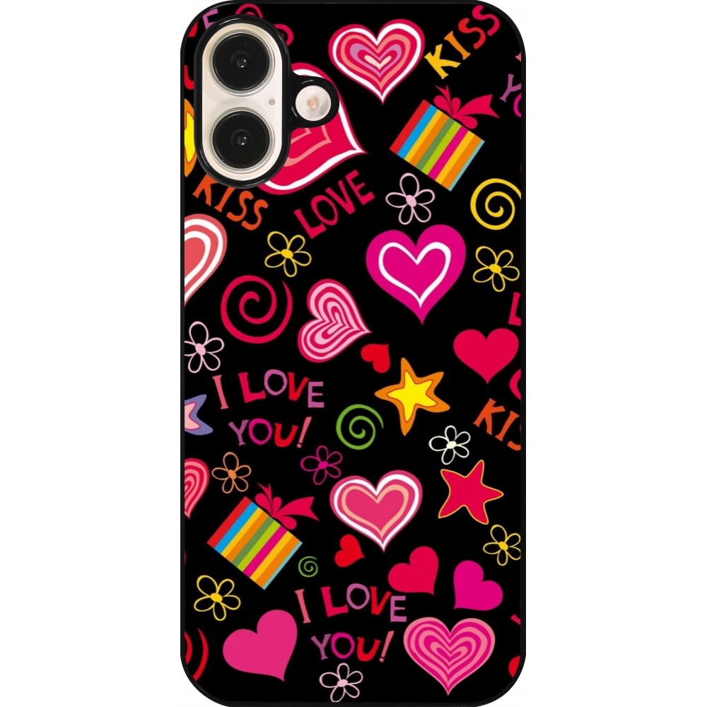 iPhone 16 Plus Case Hülle - Valentine 2023 love symbols
