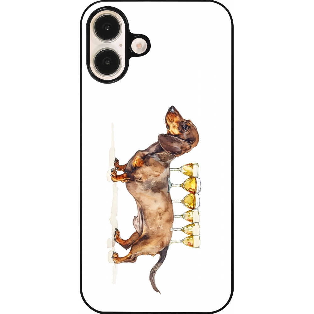 iPhone 16 Plus Case Hülle - Wine Teckel
