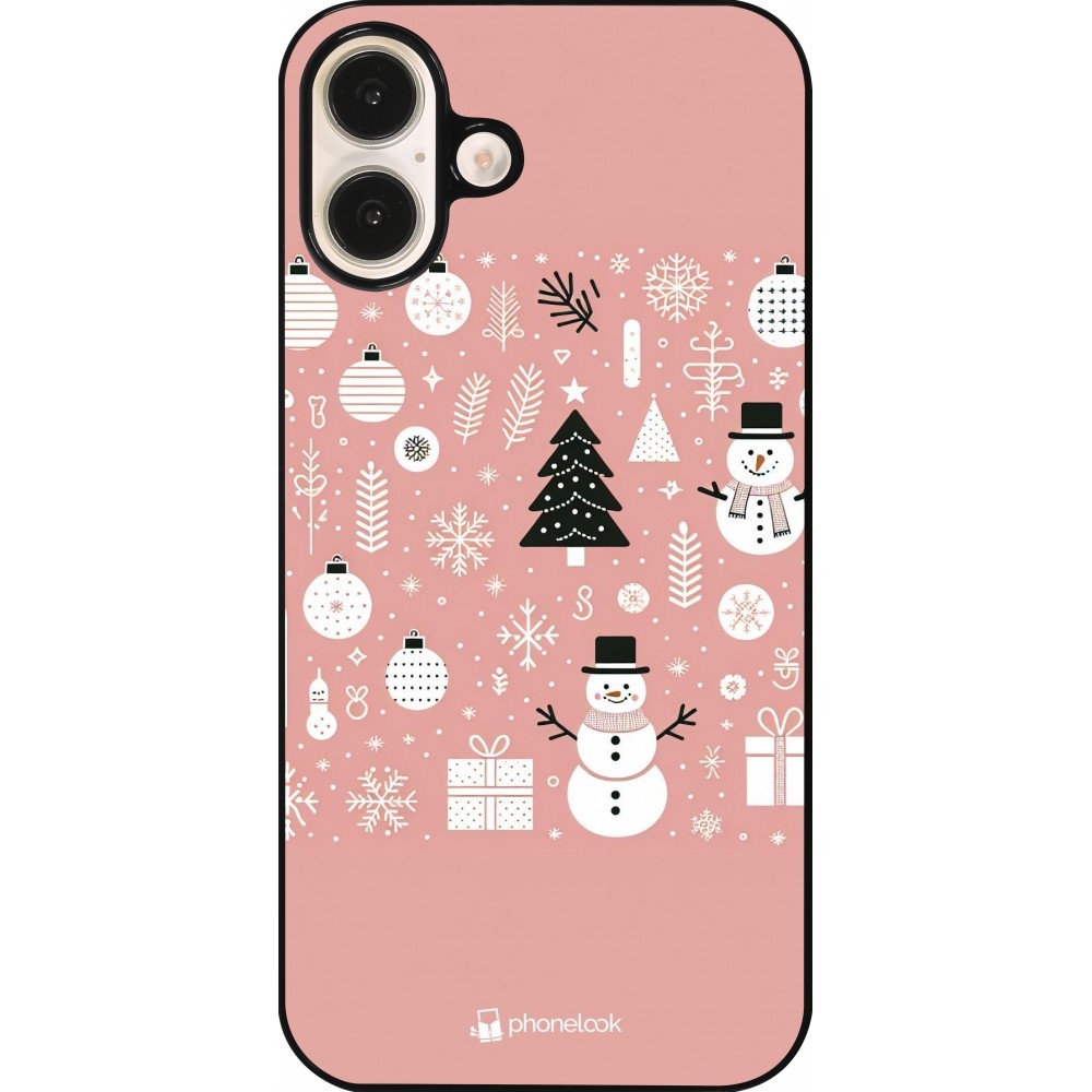 iPhone 16 Plus Case Hülle - Weihnachten 2024 Rose Schneemann Weihnachten