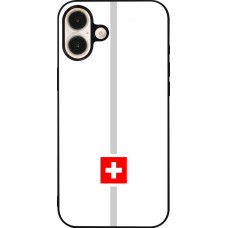 iPhone 16 Plus Case Hülle - Silikon schwarz Kanton CH weiss