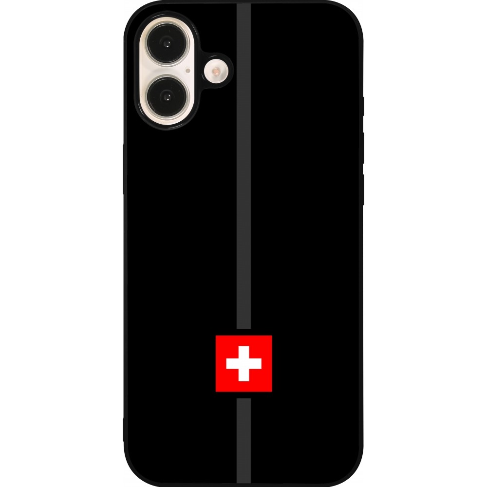 iPhone 16 Plus Case Hülle - Silikon schwarz Kanton CH schwarz