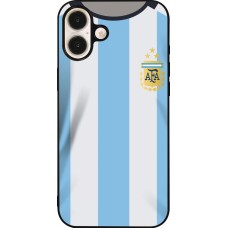 iPhone 16 Plus Case Hülle - Silikon schwarz Argentinien 2022 personalisierbares Fussballtrikot