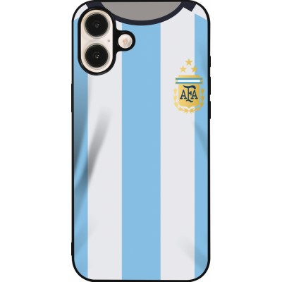 iPhone 16 Plus Case Hülle - Silikon schwarz Argentinien 2022 personalisierbares Fussballtrikot