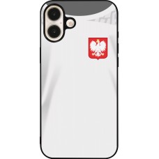 iPhone 16 Plus Case Hülle - Silikon schwarz Polen 2022 personalisierbares Fussballtrikot