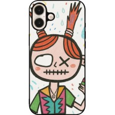 iPhone 16 Plus Case Hülle - Silikon schwarz Little Girl Sketch