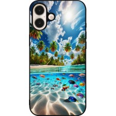 iPhone 16 Plus Case Hülle - Silikon schwarz Strandparadies