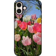 iPhone 16 Plus Case Hülle - Silikon schwarz Tulips Spring 2026