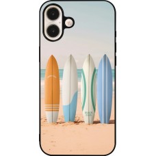 iPhone 16 Plus Case Hülle - Silikon schwarz Summer surfboard 2025