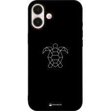 iPhone 16 Plus Case Hülle - Silikon schwarz Turtles lines on black