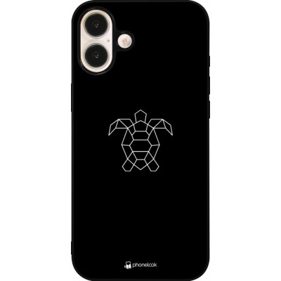 iPhone 16 Plus Case Hülle - Silikon schwarz Turtles lines on black