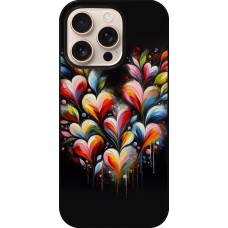 iPhone 16 Pro Case Hülle - Valentin 2024 Schwarzes Herz Abstrakt
