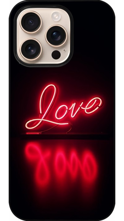 iPhone 16 Pro Case Hülle - Valentine 2025 Neon Liebe