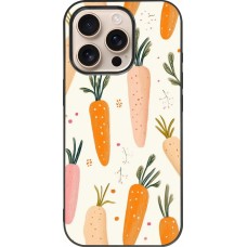 iPhone 16 Pro Case Hülle - Silikon schwarz Easter 2026 Illustration carrots
