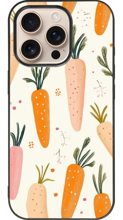 iPhone 16 Pro Case Hülle - Silikon schwarz Easter 2026 Illustration carrots