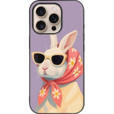 iPhone 16 Pro Case Hülle - Silikon schwarz Easter 2026 Rabbit with scarf