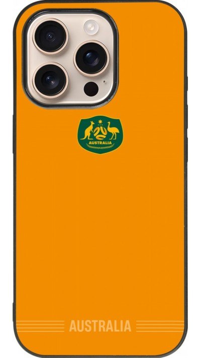 iPhone 16 Pro Case Hülle - Silikon schwarz Australien 2026 personalisierbares Fussballtrikot