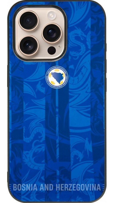 iPhone 16 Pro Case Hülle - Silikon schwarz Bosnien und Herzegowina 2026 personalisierbares Fussballtrikot