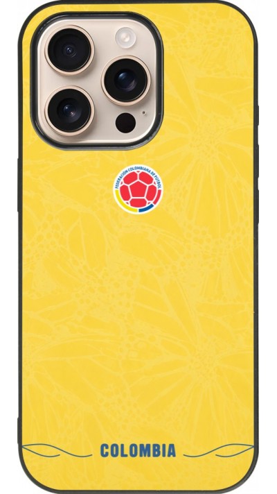 iPhone 16 Pro Case Hülle - Silikon schwarz Kolumbien 2026 personalisierbares Fussballtrikot