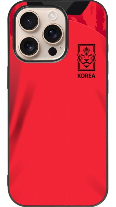 iPhone 16 Pro Case Hülle - Silikon schwarz Südkorea 2022 personalisierbares Fussballtrikot