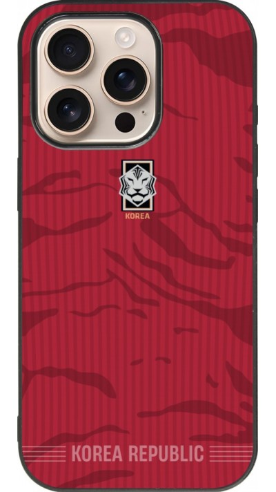 iPhone 16 Pro Case Hülle - Silikon schwarz Südkorea 2026 personalisierbares Fussballtrikot