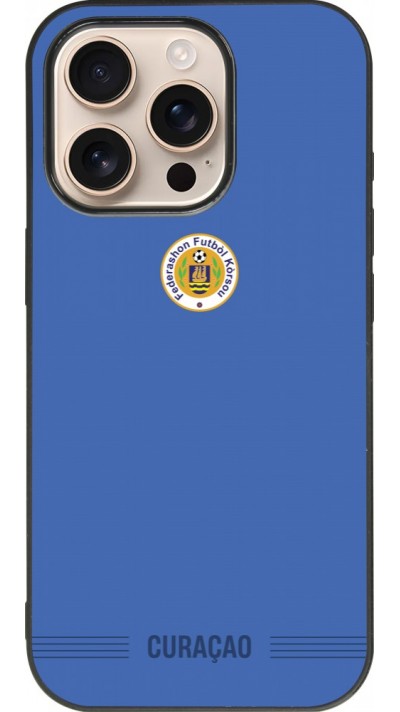 iPhone 16 Pro Case Hülle - Silikon schwarz Curaçao 2026 personalisierbares Fussballtrikot