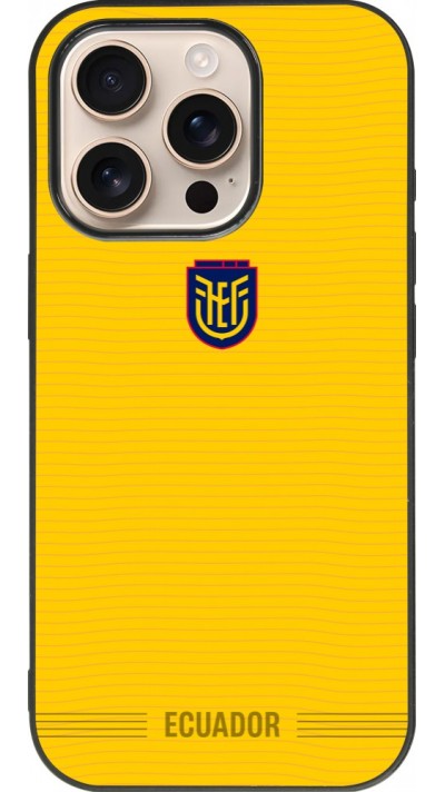 iPhone 16 Pro Case Hülle - Silikon schwarz Ecuador 2026 personalisierbares Fussballtrikot