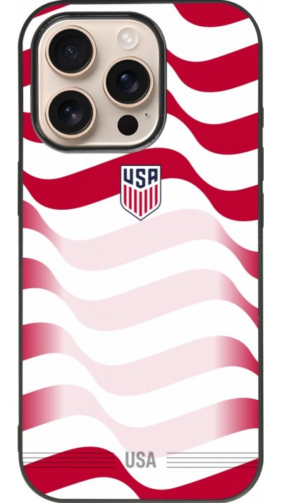 iPhone 16 Pro Case Hülle - Silikon schwarz Vereinigten Staaten 2026 personalisierbares Fussballtrikot