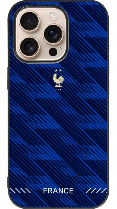 iPhone 16 Pro Case Hülle - Silikon schwarz Frankreich 2026 personalisierbares Fussballtrikot