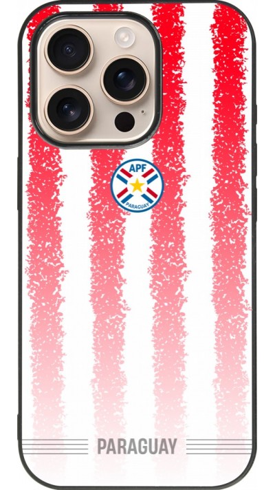 iPhone 16 Pro Case Hülle - Silikon schwarz Paraguay 2026 personalisierbares Fussballtrikot