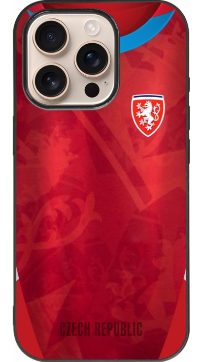 iPhone 16 Pro Case Hülle - Silikon schwarz Tschechische Republik personalisierbares Fussballtrikot