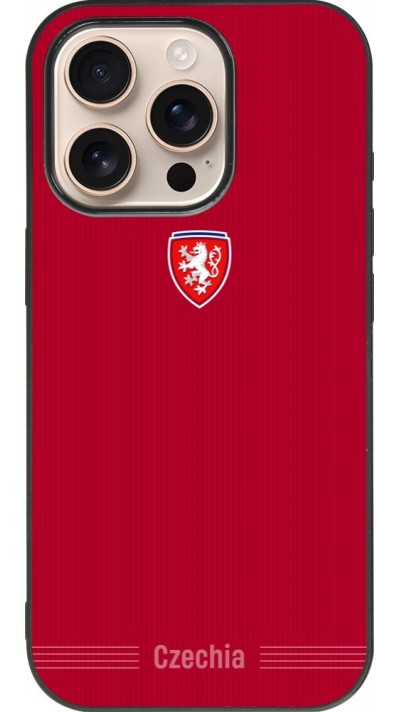 iPhone 16 Pro Case Hülle - Silikon schwarz Tschechische Republik 2026 personalisierbares Fussballtrikot