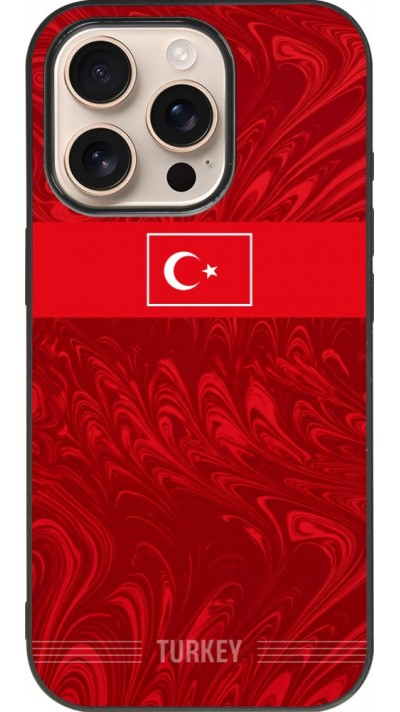 iPhone 16 Pro Case Hülle - Silikon schwarz Türkei 2026 personalisierbares Fussballtrikot