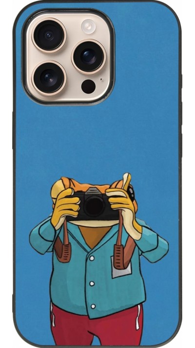 Coque iPhone 16 Pro - Silicone rigide noir Frog with camera DTMF