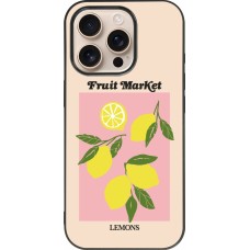 iPhone 16 Pro Case Hülle - Silikon schwarz Fruit market lemons 2026