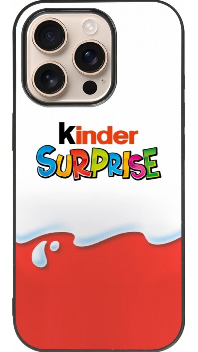Coque iPhone 16 Pro - Silicone rigide noir Kinder Surprise
