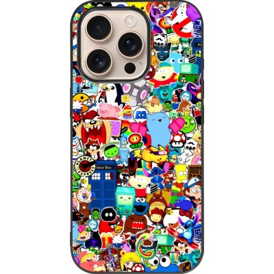 iPhone 16 Pro Case Hülle - Silikon schwarz Mixed cartoons