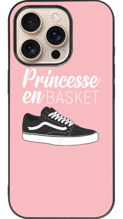 iPhone 16 Pro Case Hülle - Silikon schwarz princesse en basket