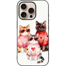 iPhone 16 Pro Case Hülle - Silikon schwarz Saint Valentines Day 26 Cat Love