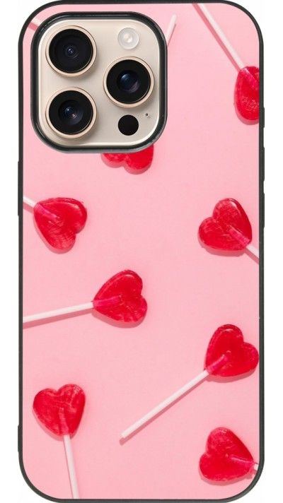 iPhone 16 Pro Case Hülle - Silikon schwarz Saint Valentines Day 26 Lollipop
