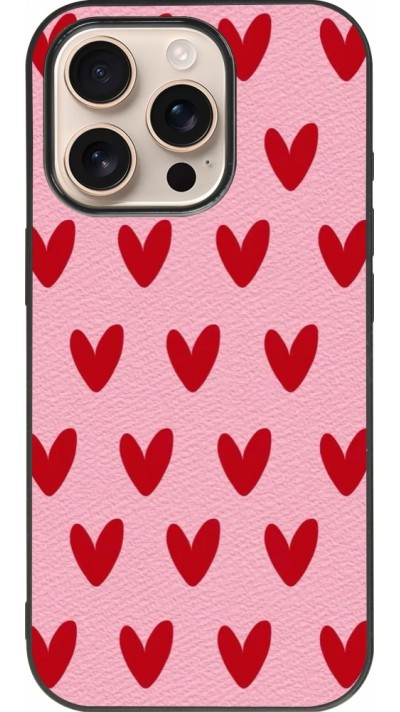 iPhone 16 Pro Case Hülle - Silikon schwarz Saint Valentines Day 26 Pattern heart