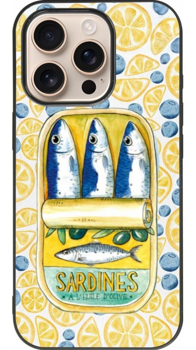 iPhone 16 Pro Case Hülle - Silikon schwarz Sardines in oil 2026