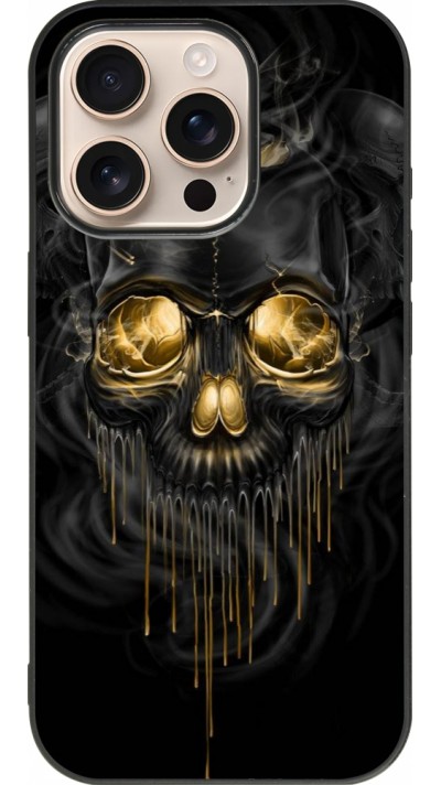 Coque iPhone 16 Pro - Silicone rigide noir Skull 02