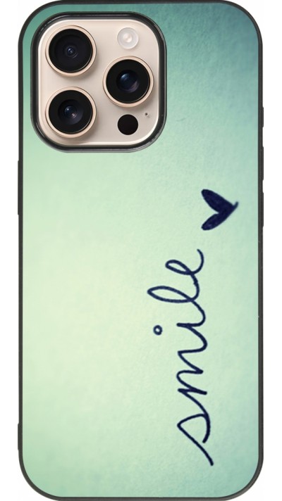 Coque iPhone 16 Pro - Silicone rigide noir Smile