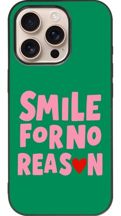 iPhone 16 Pro Case Hülle - Silikon schwarz Smile for no reason 2026