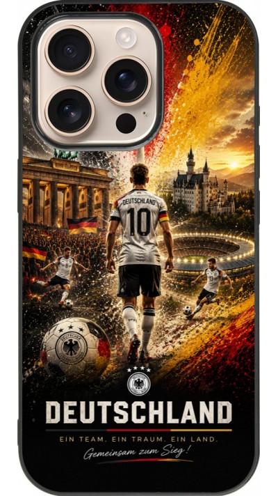 iPhone 16 Pro Case Hülle - Silikon schwarz Fussball Deutschland splash 2026