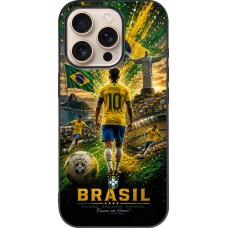 iPhone 16 Pro Case Hülle - Silikon schwarz Fussball Brasilien splash 2026